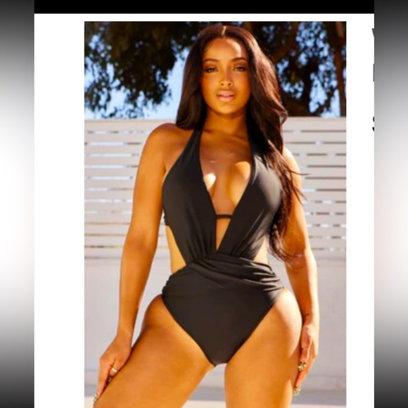 Black one piece swimsuit - Picture 1 of 2